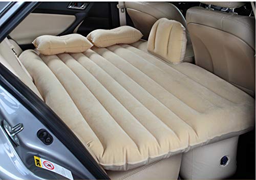 deevudi Inflatable Travel Car Bed Sofa Foldable Travel Bed | Car Air Mattress | Car Inflatable Bed with Two Pillow and Pump (Mutlicolor)